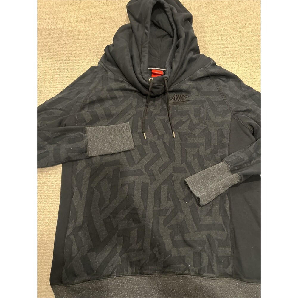Nike Sweater Black Swoosh Pullover Hoodie Sweatshirt Mock Women's Size Med